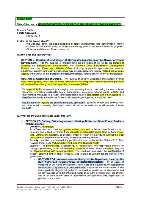 pd no. 705|PHILIPPINE ENVIRONMENT LAWS .